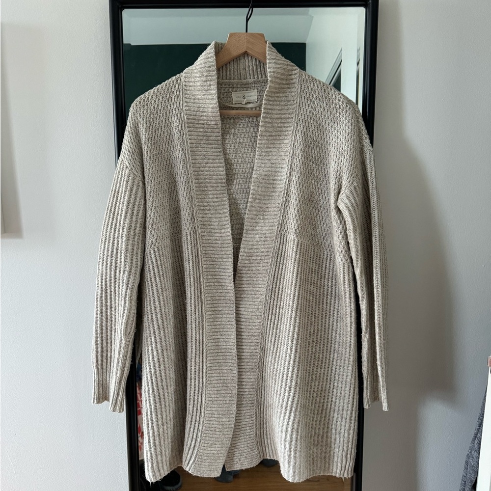 Lou & Grey Knit Cardigan Sweater in Oatmeal
